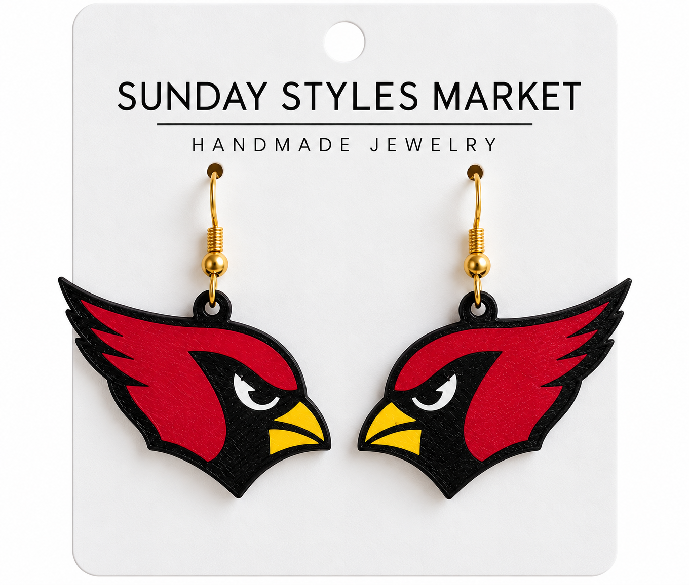 Arizona red bird game day earrings