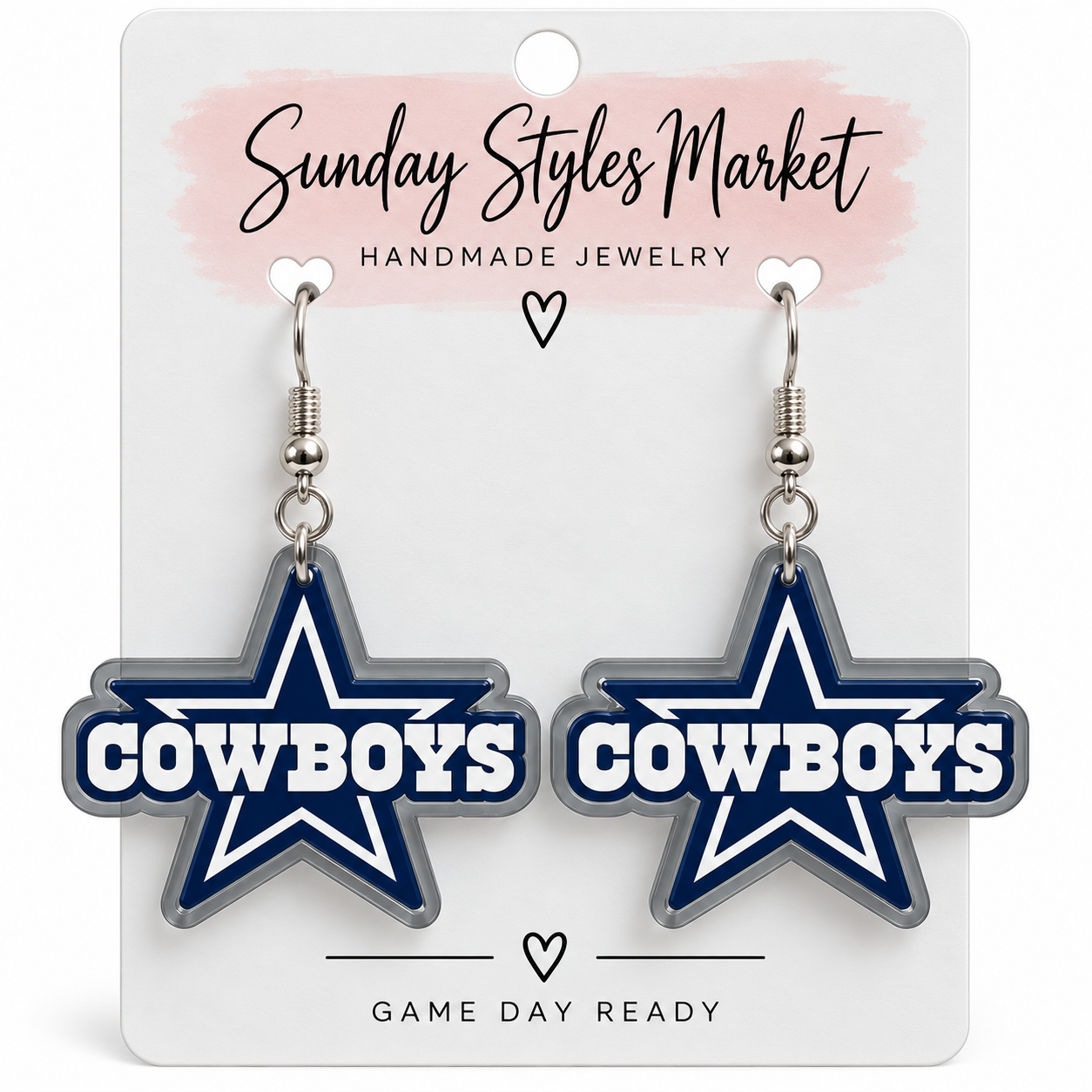 Dallas blue star game day earrings