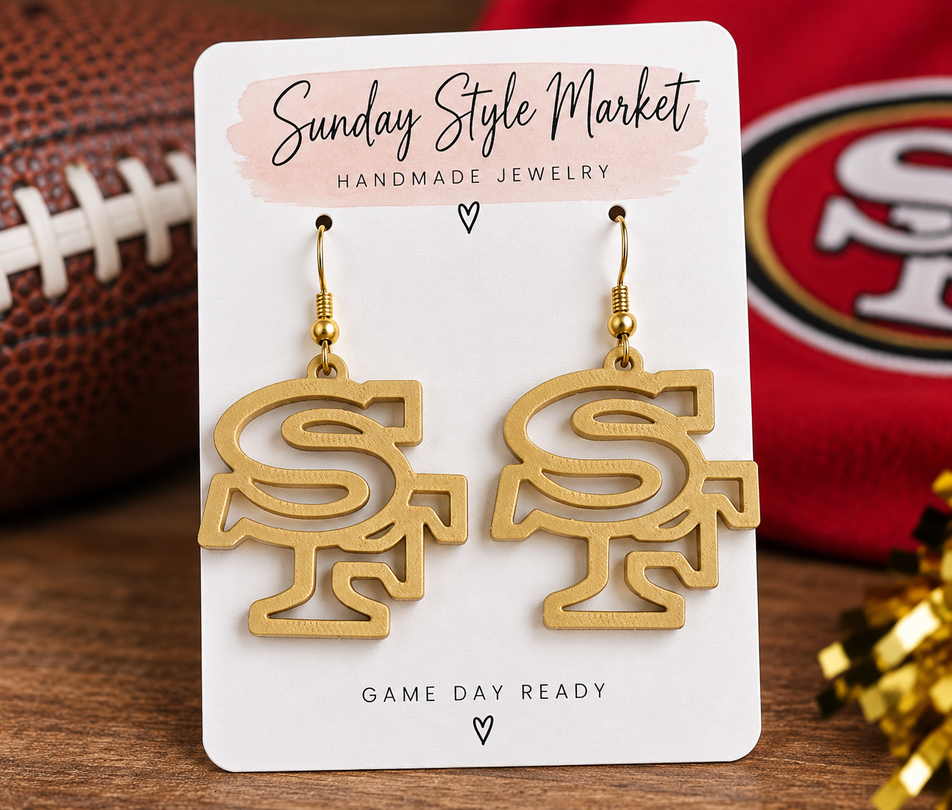 San Francisco gold game day earrings